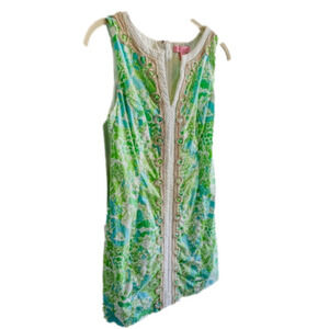 Lilly Pulitzer Spring Fling Floral Dress, Size 00, Green White